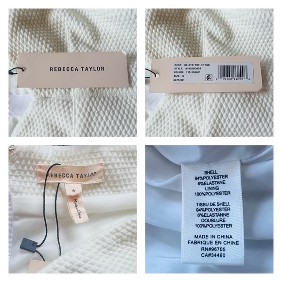 New! REBECCA TAYLOR Stretch Texture Snow Dress - Picture 13 of 13